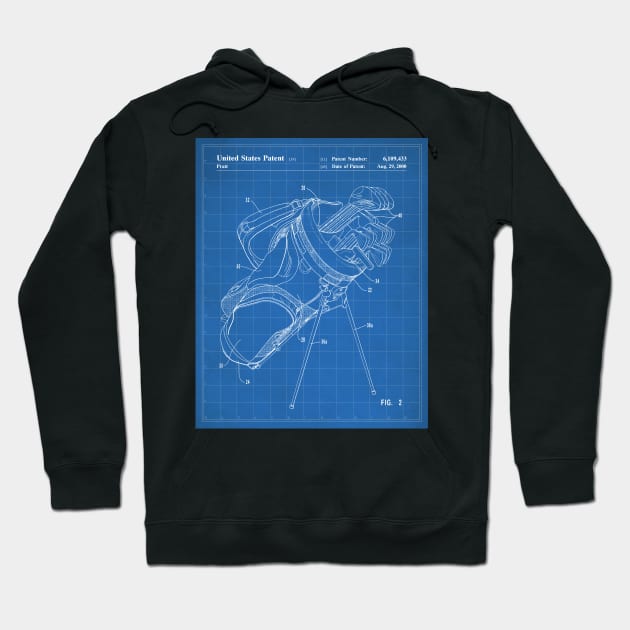 Golf Bag Patent - Golfer Golfing Caddy Art - Blueprint Hoodie by patentpress